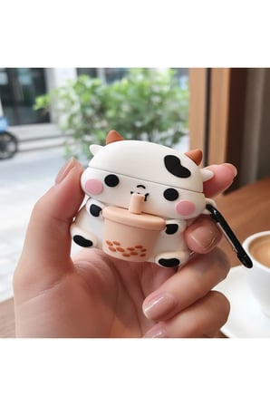 CaseOnn Apple AirPods 5 Kılıf Karakter Figürlü Bba Cow