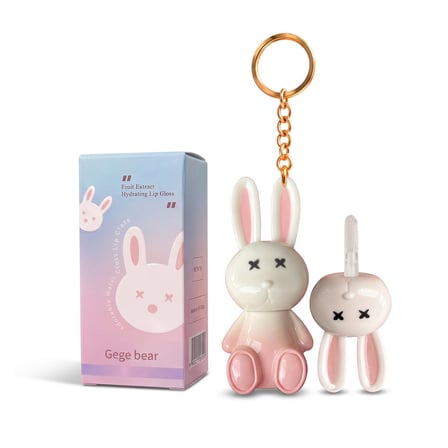 CaseOnn Gege Bear Meyve Özlü Nemlendirici Lip Gloss Dudak Parlatıcısı Degrade Tavşan 02# Beyaz Pembe