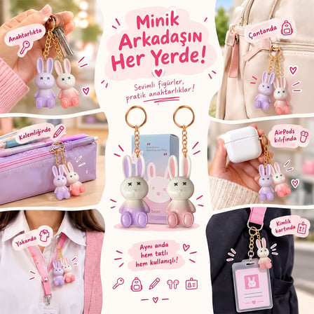 CaseOnn Gege Bear Meyve Özlü Nemlendirici Lip Gloss Dudak Parlatıcısı Degrade Tavşan 02# Beyaz Pembe