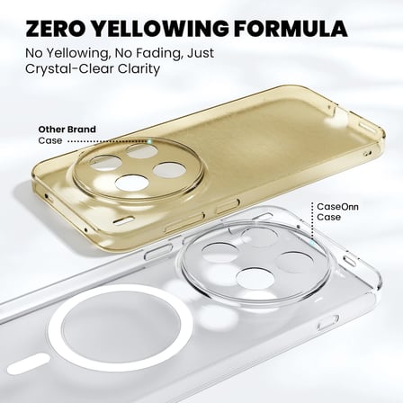 CaseOnn Vivo X300 Kılıf MagSafe Özellikli Sararmaz Kristal Sert Kapak Şeffaf