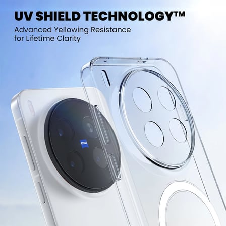 CaseOnn Vivo X300 Kılıf MagSafe Özellikli Sararmaz Kristal Sert Kapak Şeffaf