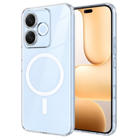 CaseOnn Honor 600 Lite 5G Kılıf MagSafe Özellikli Sararmaz Kristal Sert Kapak Şeffaf