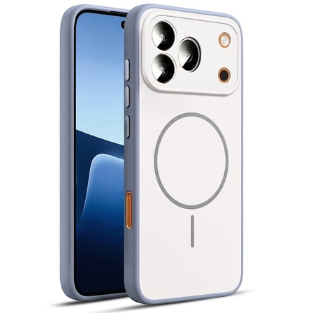 CaseOnn Honor 600 Pro 5G Kılıf Metal Tuşlu Halka Desenli Silikon Kapak Beyaz