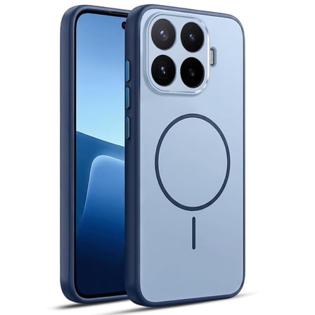 CaseOnn Xiaomi 17T Pro Kılıf Metal Tuşlu Halka Desenli Silikon Kapak Lacivert