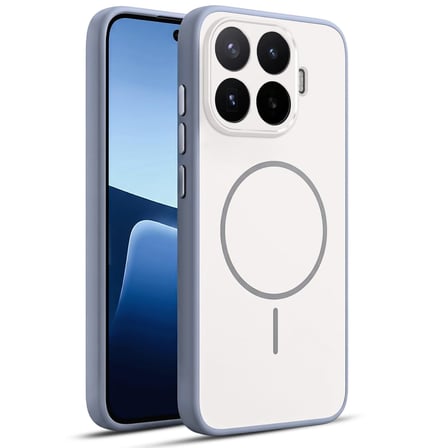CaseOnn Xiaomi 17T Pro Kılıf Metal Tuşlu Halka Desenli Silikon Kapak Beyaz