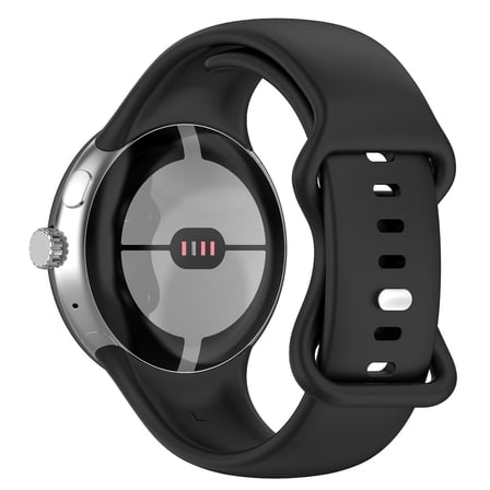 CaseOnn Google Pixel Watch 4 41mm Kordon Esnek Spor Silikon Kayış Siyah