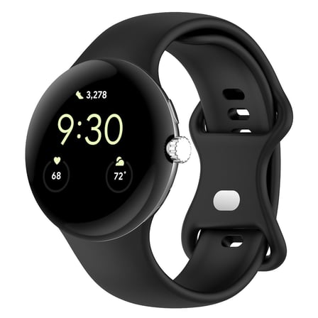 CaseOnn Google Pixel Watch 4 41mm Kordon Esnek Spor Silikon Kayış Siyah
