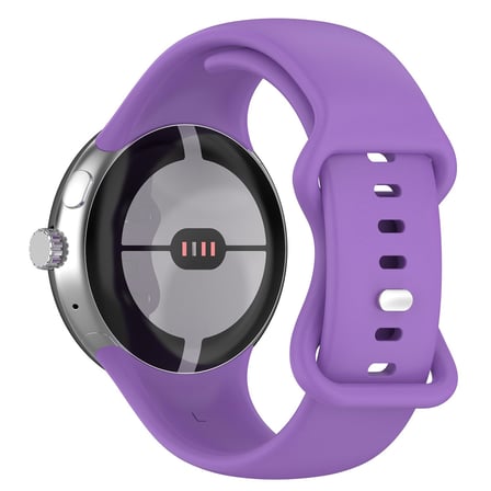 CaseOnn Google Pixel Watch 5 41mm Kordon Esnek Spor Silikon Kayış Lila