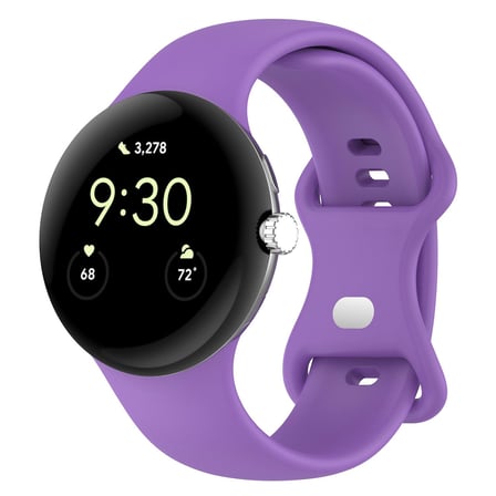 CaseOnn Google Pixel Watch 5 41mm Kordon Esnek Spor Silikon Kayış Lila