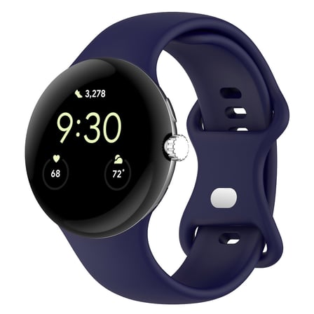 CaseOnn Google Pixel Watch 5 41mm Kordon Esnek Spor Silikon Kayış Lacivert