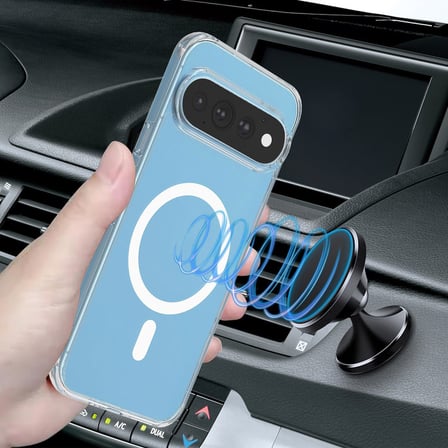 CaseOnn Google Pixel 11 Pro Kılıf MagSafe Özellikli Sararmaz Kristal Sert Kapak Şeffaf