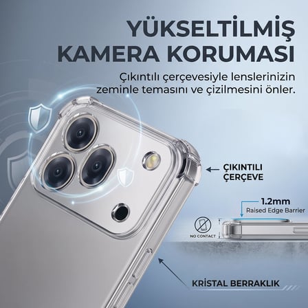 CaseOnn Infinix GT 30 Kılıf Airbag Kristal Kartlık Bölmeli Silikon Kapak Füme
