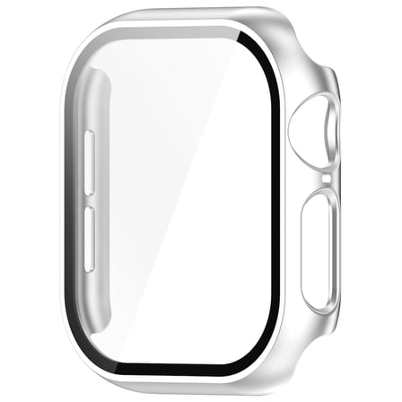 CaseOnn Apple Watch Series 12 42mm Kılıf Tam Korumalı Ekran Koruyuculu Sert Bumper Kasa Gümüş