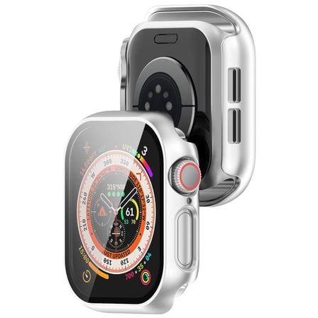CaseOnn Apple Watch Series 12 42mm Kılıf Tam Korumalı Ekran Koruyuculu Sert Bumper Kasa Gümüş