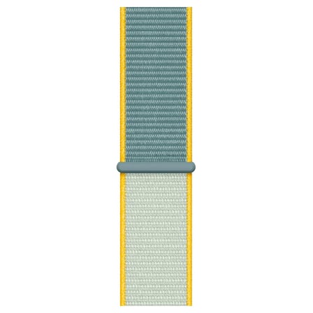 CaseOnn Apple Watch Series 12 46mm Kordon Hasır Kumaş Nylon Kayış Yeşil Sarı