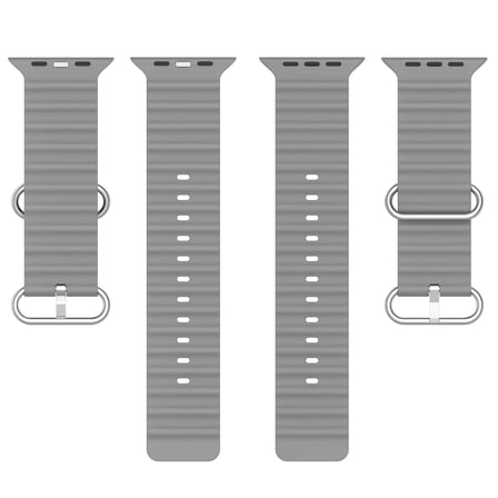 CaseOnn Apple Watch Series 12 46mm Kordon Suya Dayanıklı Okyanus Silikon Kayış Gri