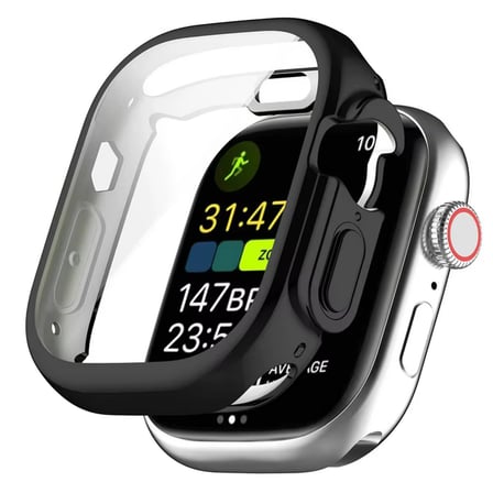CaseOnn Apple Watch Ultra 4 Kılıf Ekran Korumalı 360 Tam Koruma Siyah