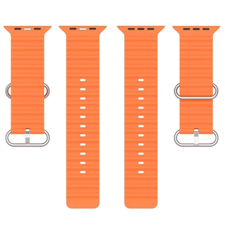 CaseOnn Apple Watch Ultra 4 Kordon Suya Dayanıklı Okyanus Silikon Kayış Turuncu