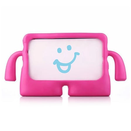 CaseOnn Samsung Galaxy Tab A9 X110 / Tab A11 Kılıf Tutma Kollu Silikon Koyu Pembe