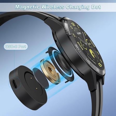 CaseOnn Honor Magic Watch 2 42mm Manyetik USB Hızlı Şarj Kablosu Siyah