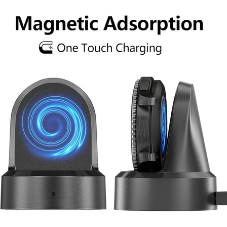 CaseOnn Samsung Galaxy Gear S2 Standlı Manyetik USB Hızlı Şarj Kablosu Siyah