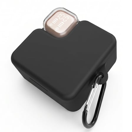 CaseOnn QCY T31 Melobuds Neo Kılıf Askı Aparatlı Mat Silikon Siyah