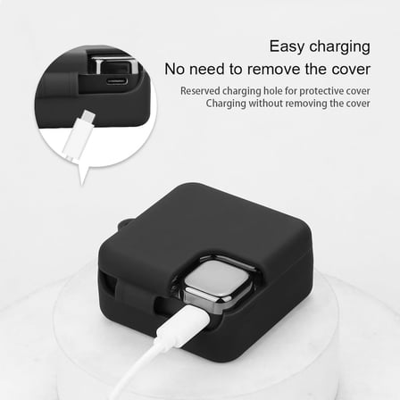 CaseOnn QCY T31 Melobuds Neo Kılıf Askı Aparatlı Mat Silikon Siyah