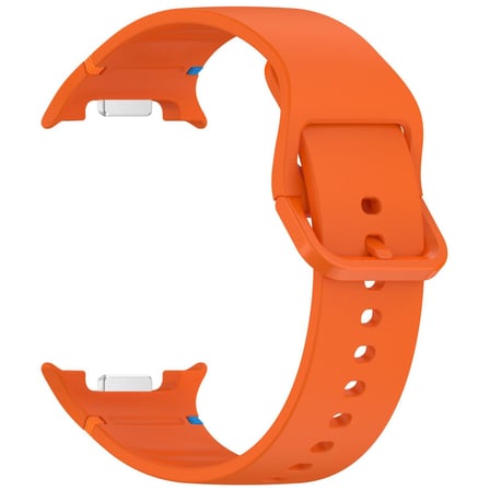CaseOnn Samsung Galaxy Watch 9 44mm Kordon Dikiş Detaylı Esnek Silikon Kayış Turuncu