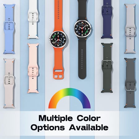 CaseOnn Samsung Galaxy Watch 9 44mm Kordon Dikiş Detaylı Esnek Silikon Kayış Turuncu