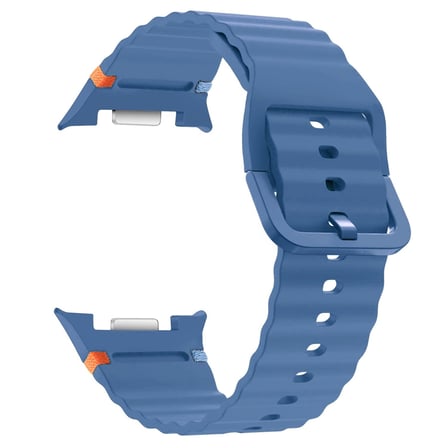 CaseOnn Samsung Galaxy Watch 9 44mm Kordon Dikiş Detaylı Esnek Silikon Kayış Açık Mavi