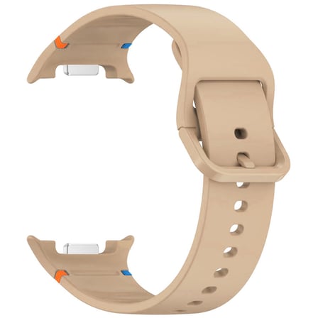 CaseOnn Samsung Galaxy Watch 8 Classic 46mm Kordon Dikiş Detaylı Esnek Silikon Kayış Bej