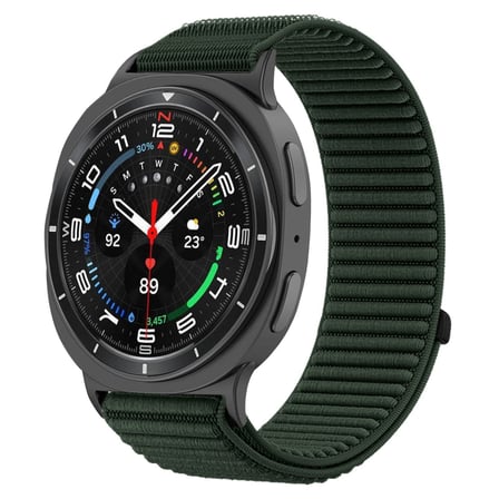 CaseOnn Samsung Galaxy Watch 8 44mm Kordon Hasır Kumaş Nylon Kayış Koyu Yeşil