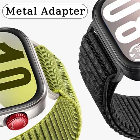 CaseOnn Samsung Galaxy Watch 8 44mm Kordon Hasır Kumaş Nylon Kayış Koyu Yeşil