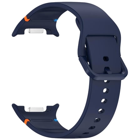 CaseOnn Samsung Galaxy Watch 8 44mm Kordon Dikiş Detaylı Esnek Silikon Kayış Lacivert