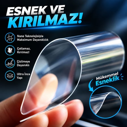 CaseOnn Samsung Galaxy M34 Esnek Ultra İnce Nano Cam Ekran Koruyucu Şeffaf (2 Adet)