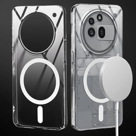 CaseOnn Nothing Phone (3a) Pro Kılıf MagSafe Özellikli Sararmaz Kristal Sert Kapak Şeffaf