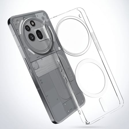 CaseOnn Nothing Phone (3a) Pro Kılıf MagSafe Özellikli Sararmaz Kristal Sert Kapak Şeffaf