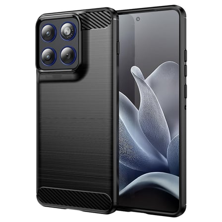 CaseOnn Motorola Edge 70 Fusion Kılıf Karbon Fiber Desenli Koruyucu Arka Kapak Siyah