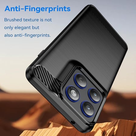 CaseOnn Motorola Edge 70 Fusion Kılıf Karbon Fiber Desenli Koruyucu Arka Kapak Siyah