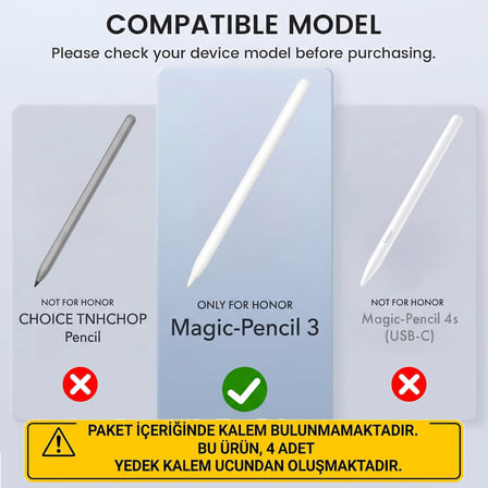 CaseOnn Honor MagicPad 3 Pro için Magic-Pencil 3 ile Uyumlu Saklama Kutulu Yedek Kalem Ucu 4 Adet