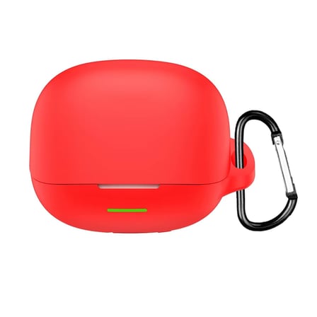 CaseOnn QCY MeloBuds N65 Kılıf Askı Aparatlı Mat Silikon Kırmızı
