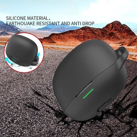 CaseOnn QCY MeloBuds N65 Kılıf Askı Aparatlı Mat Silikon Kırmızı