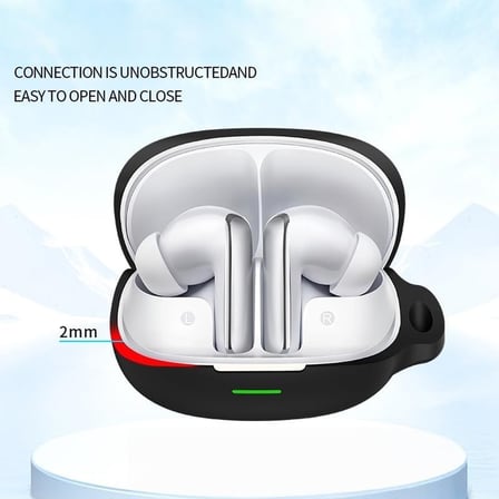 CaseOnn QCY MeloBuds N65 Kılıf Askı Aparatlı Mat Silikon Kırmızı