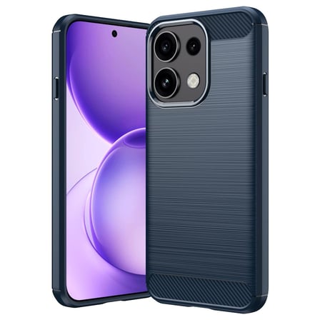 CaseOnn Oppo Reno16 Pro 5G Kılıf Karbon Fiber Desenli Koruyucu Arka Kapak Lacivert