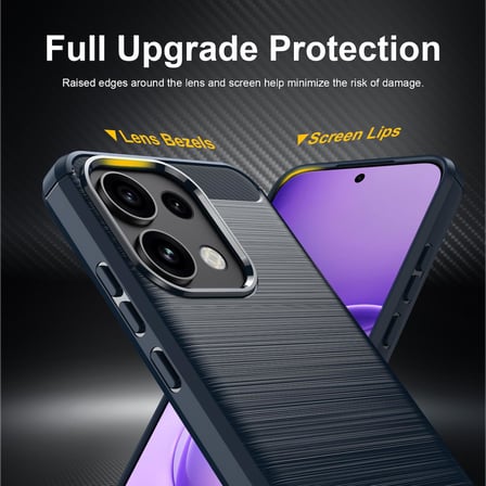 CaseOnn Oppo Reno16 F 5G Kılıf Karbon Fiber Desenli Koruyucu Arka Kapak Lacivert