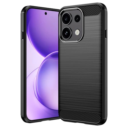 CaseOnn Oppo Reno16 F 5G Kılıf Karbon Fiber Desenli Koruyucu Arka Kapak Siyah
