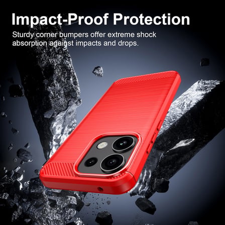 CaseOnn Oppo Reno16 F 5G Kılıf Karbon Fiber Desenli Koruyucu Arka Kapak Siyah