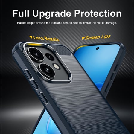 CaseOnn Oppo Reno16 5G Kılıf Karbon Fiber Desenli Koruyucu Arka Kapak Lacivert