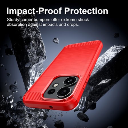 CaseOnn Oppo Reno16 5G Kılıf Karbon Fiber Desenli Koruyucu Arka Kapak Lacivert