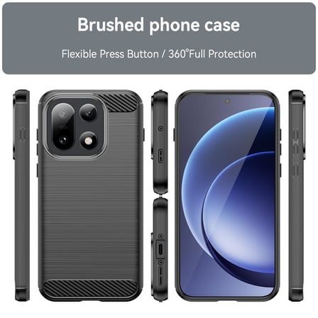 CaseOnn OnePlus 15 Kılıf Karbon Fiber Desenli Koruyucu Arka Kapak Lacivert